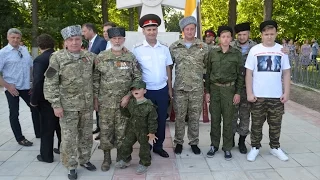 Открытие памятного знака "Георгиевский крест" в Обнинске