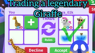 What people trade for a LEGENDARY GIRAFFE in Adopt me (Roblox) also announcing giveaway #adopt me