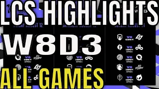 LCS Highlights ALL GAMES W8D3 + TIEBREAKER Summer 2022 | Week 8 Day 3