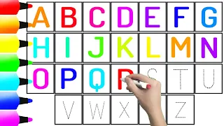 ABCDEFGHIJKLMNOPQRSTUVWXYZ /// Easy Learning Tutorial Alphabets Writing and Reading A to Z for Kids.