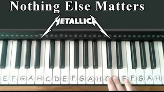 Nothing Else Matters - Metallica - Easy Piano Tutorial - slow version