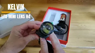 Светодиодные LED мини линзы h4 KELVIN/  Лед лампы h4 с линзой