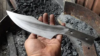 Knife Making - Forged A Self Defense Knife out of Rusted Leaf Spring