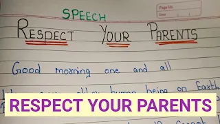 Speech on Respect Your Parents/ Essay on Respect Your Parents in english