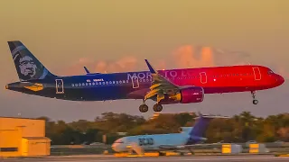 (4K) Golden Hour Plane Spotting at Fort Lauderdale Hollywood Int'l Airport