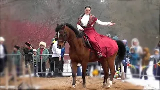 Впечатляющая Джигитовка.  Казаки, девушки и дети на конях. Impressive Dzhigitovka.