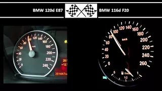 BMW 120d E87 VS. BMW 116d F20 - Acceleration 0-100km/h