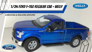 Ford F-150 Regular Cab (2015) 1/24 by Welly - Unboxing & Walk Around