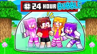 MY CRAZY FAN GIRLS Locked ME Inside A Bubble For 24 Hours.. (Minecraft)