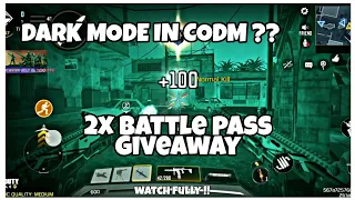 HOW IS THIS DARK MODE IN COD MOBILE ?? | CODM | BATTLE PASS GIVEAWAY |