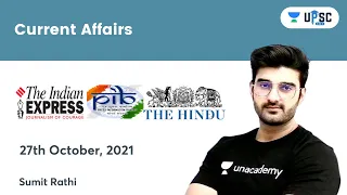 Daily Current Affairs in Hindi by Sumit Rathi Sir | 27th October 2021 | The Hindu PIB for IAS