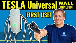 Exclusive: Tesla Universal Wall Connector First Use
