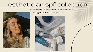 Esthetician Sunscreen Collection! Rating + Reviewing Popular SPFs So You Don't Have To.