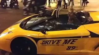 Driving a Lamborghini Gallardo on the Champs Elysees in Paris