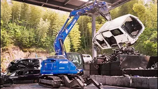 Large Scale Scrap Car Process 自動車の解体プロセス 廃車 Japanese Used Car Junkyard オートリサイクルナカシマ