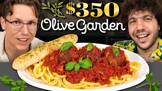 $350 Olive Garden Spaghetti and Meatballs Taste Test | FANCY FAST FOOD