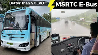 2.5 Crore ki LUXURY E-Bus | Pune to Mumbai Journey in Monsoon | MSRTC E-Shivneri
