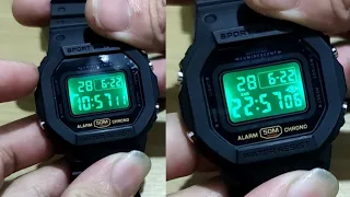 Cara setting Jam tangan skmei 1628 Digital Jadi 24 Jam