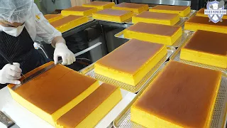 Produced only 3 times a year! Mass production of Honey Castella / Korea Bakery Factory