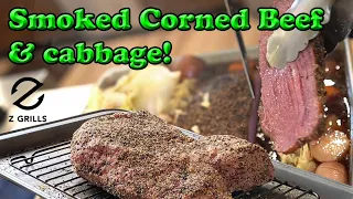 Smoked and Roasted Corned Beef with Cabbage! #zgrills