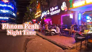 Cambodia Phnom Penh Night Street 136 Riverside Drive Tour