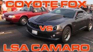 Coyote Fox vs Supercharged Camaro - HeadsUp Muscle Shootout - Round 2 Race 3