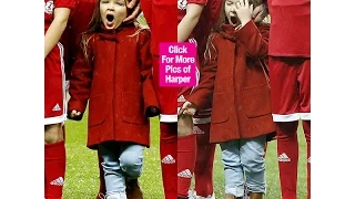 Harper Beckham Adorably Yawns In Front Of Thousands At Dad’s Soccer Match