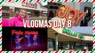 DOLLAR TREE AND MICHAELS + CHRISTMAS LIGHTS DRIVE THRU | VLOGMAS DAY 8