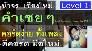 สอนกีต้าร์ คำเชยๆ ( Level 1) big&thesuperband (by Palm) คอร์ดง่าย ตีคอร์ด มือใหม่ - น้าจร  เชียงใหม่