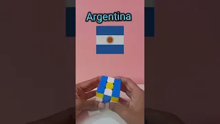 How to make Argentine flag on a Rubik's cube#shorts