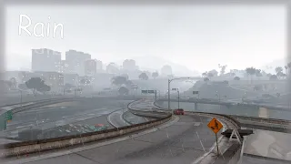 24H in-game time GTA V - Interstate 1 - Los Santos Freeway | Rain