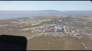 Вид сверху с вертолета. Угольные копи.Вдали Анадырь.