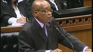 President Jacob Zuma responds to questions in parliament