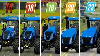 Fs14 vs Fs16 vs Fs18 vs Fs20 vs Fs23 New Holland Tractor | Compare Gameplay | Timelapse |