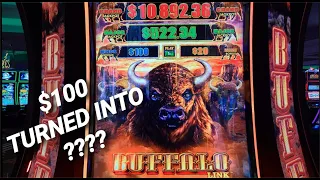Let's Try $100 In Buffalo Link Slot Machine!!