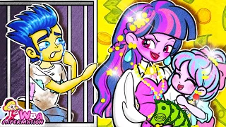 MY LITTLE PONY  Rich VS Poor Love Story : Don't Leave Me ! Twilight Sparkle  | 재미있는 스톱 모션 만화