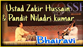 Bhairavi & its blessings. Pandit Niladri Kumar and Ustad Zakir Hussain at Swar Samrat Festival 2022.