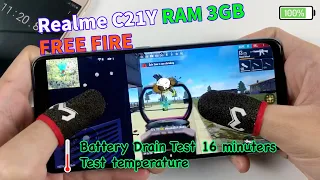 Realme C21Y FREE FIRE Gameplay | Unisoc T610, 3GB RAM