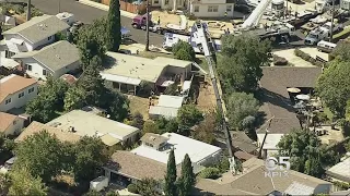 Huge Crane Collapses Onto House Rooftop In Campbell