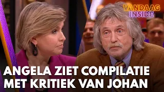 Angela de Jong ziet compilatie met kritiek van Johan: 'Ik heb enorm veel respect voor hem'