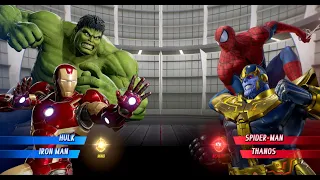 Hulk and Ironman vs Spider-man and Thanos - Marvel vs. Capcom: Infinite Hulk