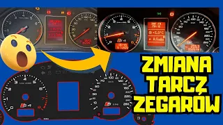 Zmiana tarcz licznika Audi A4 B6 1.8T/Demontaż zegarów/Changing counter dials