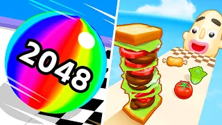 Ball Run 2048 | Sandwich Runner - All Level Gameplay Android,iOS - NEW TERA APK UPDATE