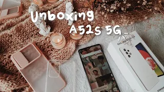 Aesthetic Unboxing Samsung A52s 5G white + Cases