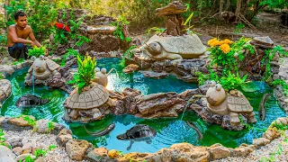 Build Aquarium Fish Pond Around Turtle Pond Shelter