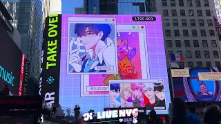 PLAVE 플레이브 Happy 1st Anniversary 데뷔 1주년 뉴욕 타임스퀘어 광고 NY Times Square billboard ad 2024.03.12