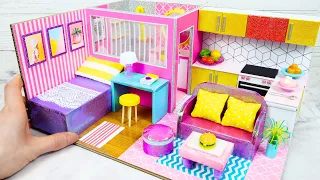 DIY Miniature Cardboard House #19   bathroom, kitchen, bedroom, living room for a family