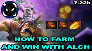 HOW TO FARM AND WIN WITH ALCHEMIST | Full Game (Dota 2 7.22h)