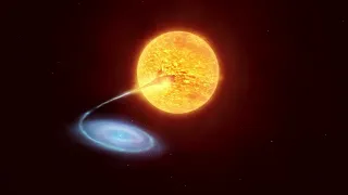 Artist’s Animation of a Binary With a White Dwarf