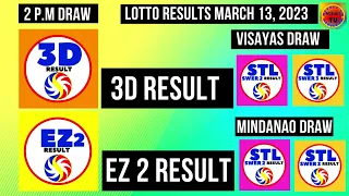 LOTTO RESULT MARCH 13,2023 2 P.M DRAW|3D RESULT EZ 2 RESULT|RESULT TV